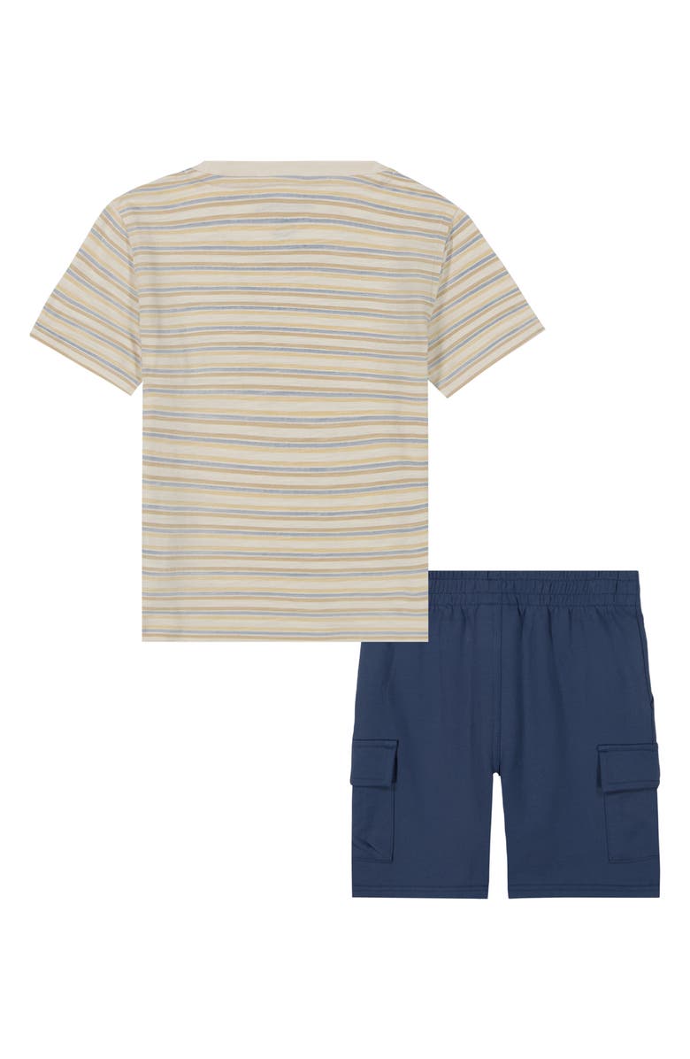 Calvin Klein Stripe Knit Pocket T-Shirt & Shorts Set, Alternate, color, Blue Multi