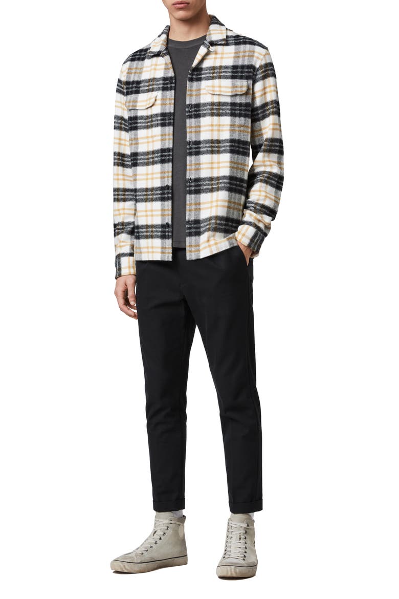 Lenado Plaid Button-Up Flannel Shirt, Alternate, color, WHITE