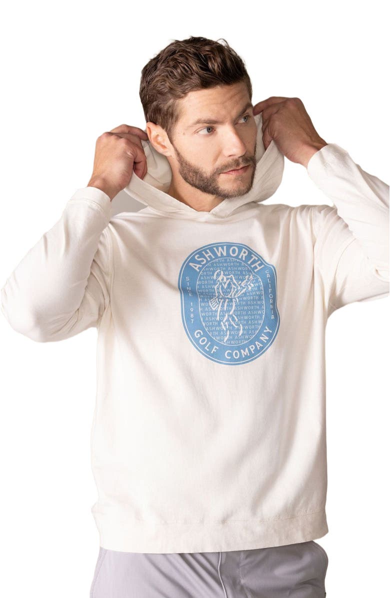 ASHWORTH GOLF Golfman Badge Hoodie, Alternate, color, Natural