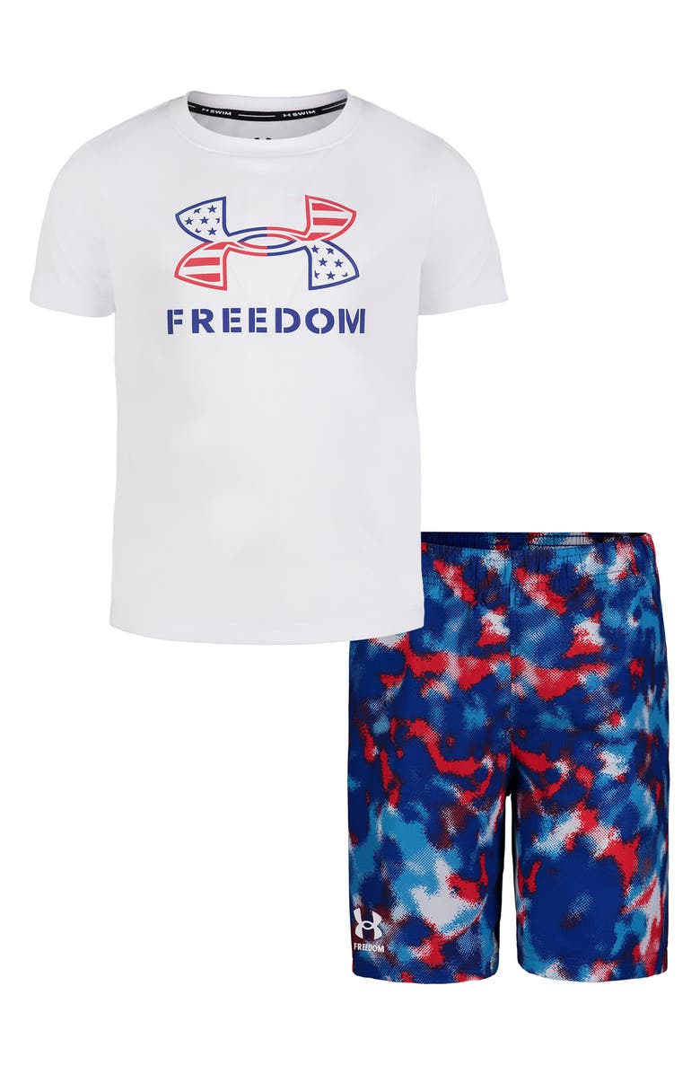 Under Armour Kids' Freedom Graphic Swim T-Shirt & Shorts Set, Main, color,