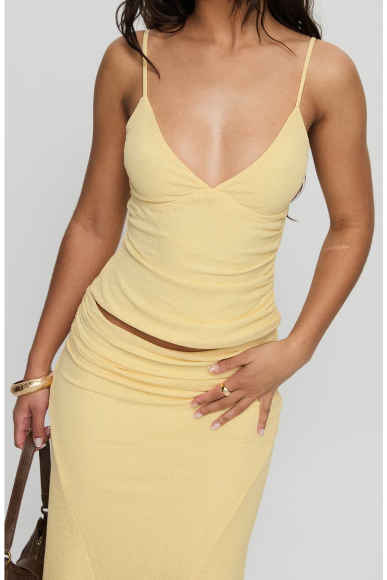 Zylen Textured Camisole & Skirt Set, Alternate, color, YELLOW