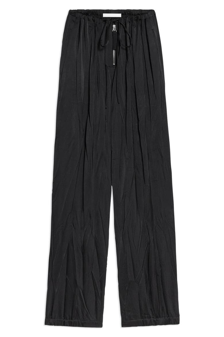 Crush Drawstring Waist Pants, Alternate, color, BLACK