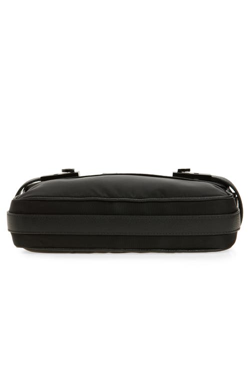 Ferragamo Twins Mixed Media Leather & Nylon Shoulder Bag In Black