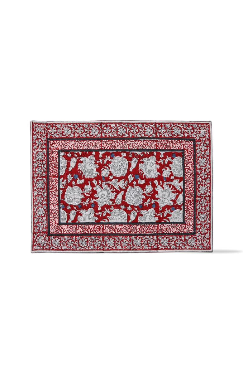 tag Janis Black Purple Summer Cotton Placemat Machine Washable, Main, color, Multicolored