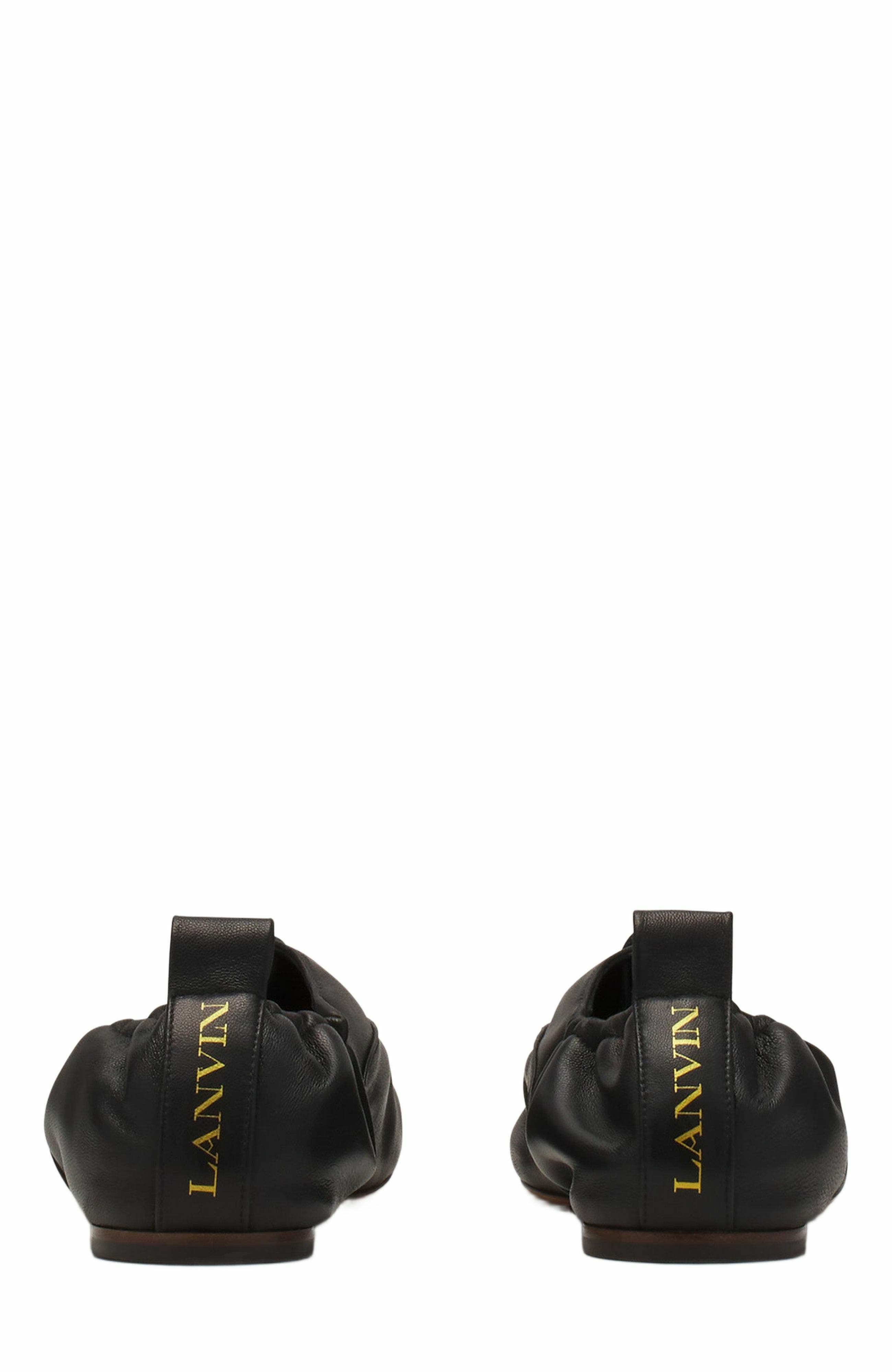Lanvin Lace-Up Leather Slippers, Alternate, color, 