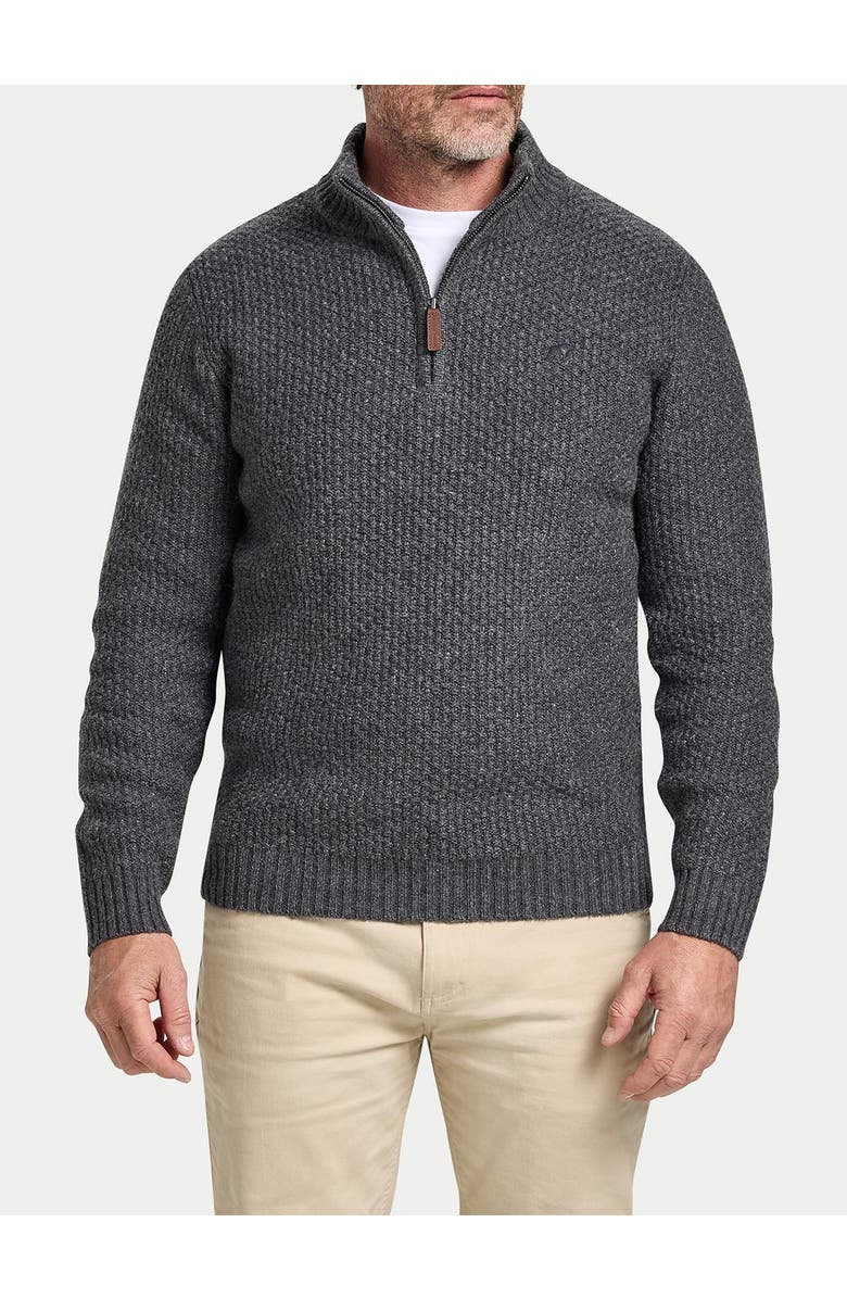 Raging Bull Chunky Textured Quarter Zip Knit Sweater, Alternate, color, Dark Grey Marl