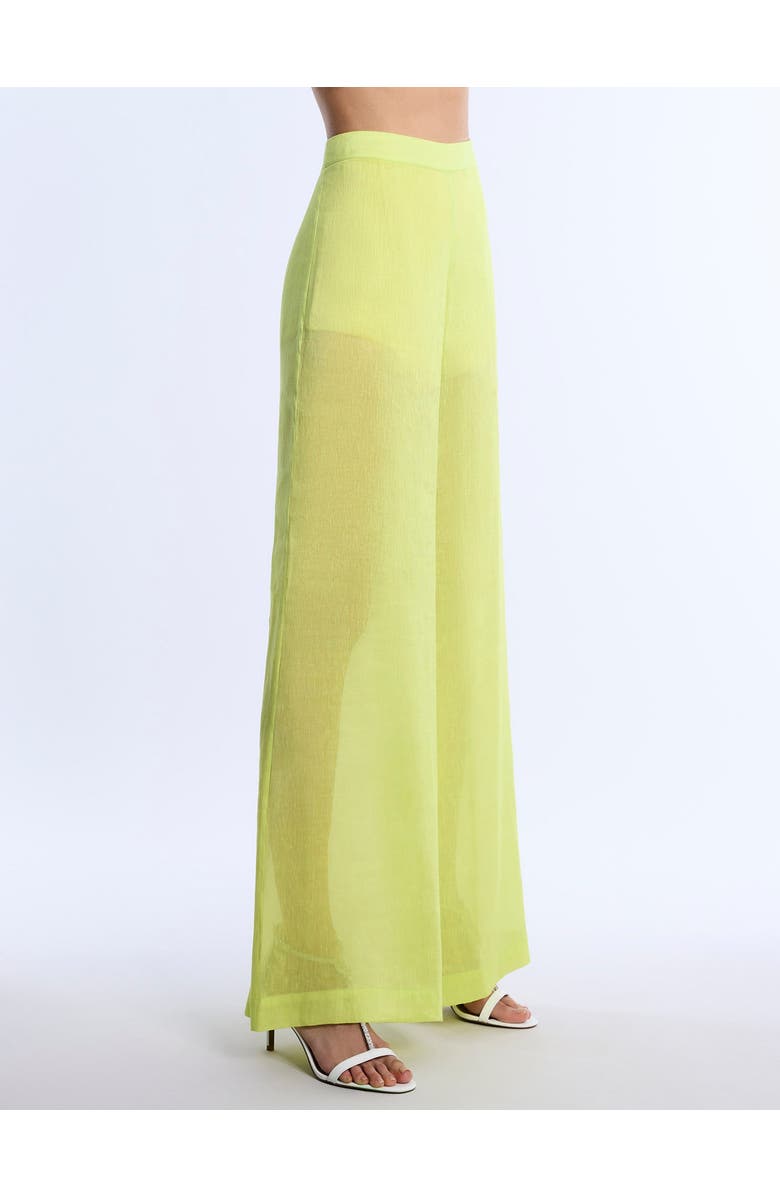 BCBGMAXAZRIA Airy Sheer Textured Pant, Alternate, color, Chartreuse