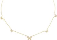 BY ADINA EDEN Pave 5 Butterfly Necklace