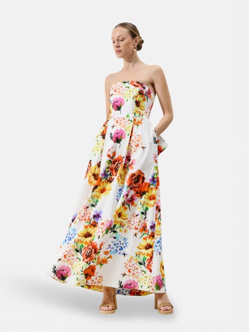 Ro&zo Annie Floral Bow Detail Dress In White