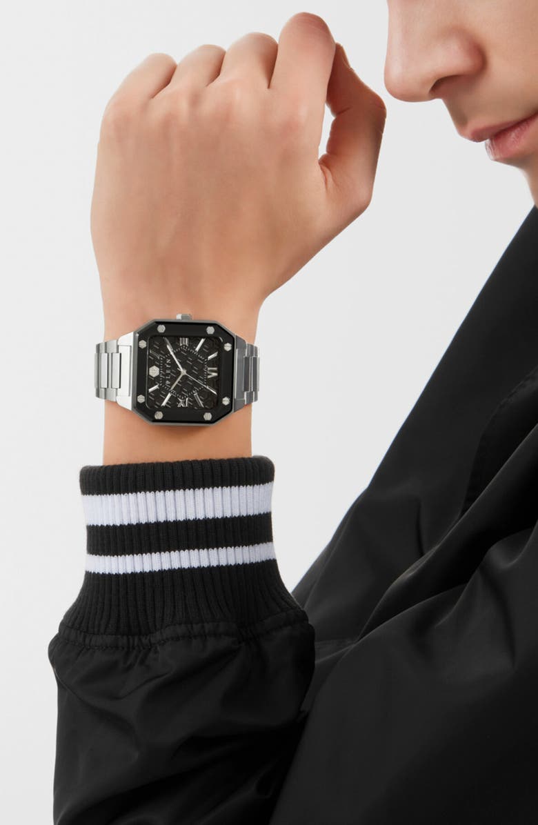 PHILIPP PLEIN Edge Bracelet Watch, 42mm, Alternate, color, Stainless Steel