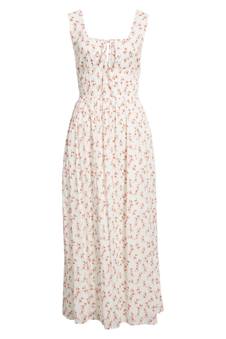 Jordie Floral Cotton Maxi Sundress, Alternate, color, ROUGE ROMANTIC