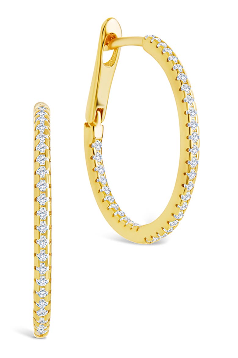 Lilia Cubic Zirconia Infinity Hoop Earrings, Main, color, GOLD