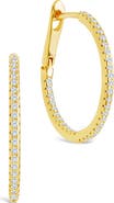 Sterling Forever Lilia Cubic Zirconia Infinity Hoop Earrings