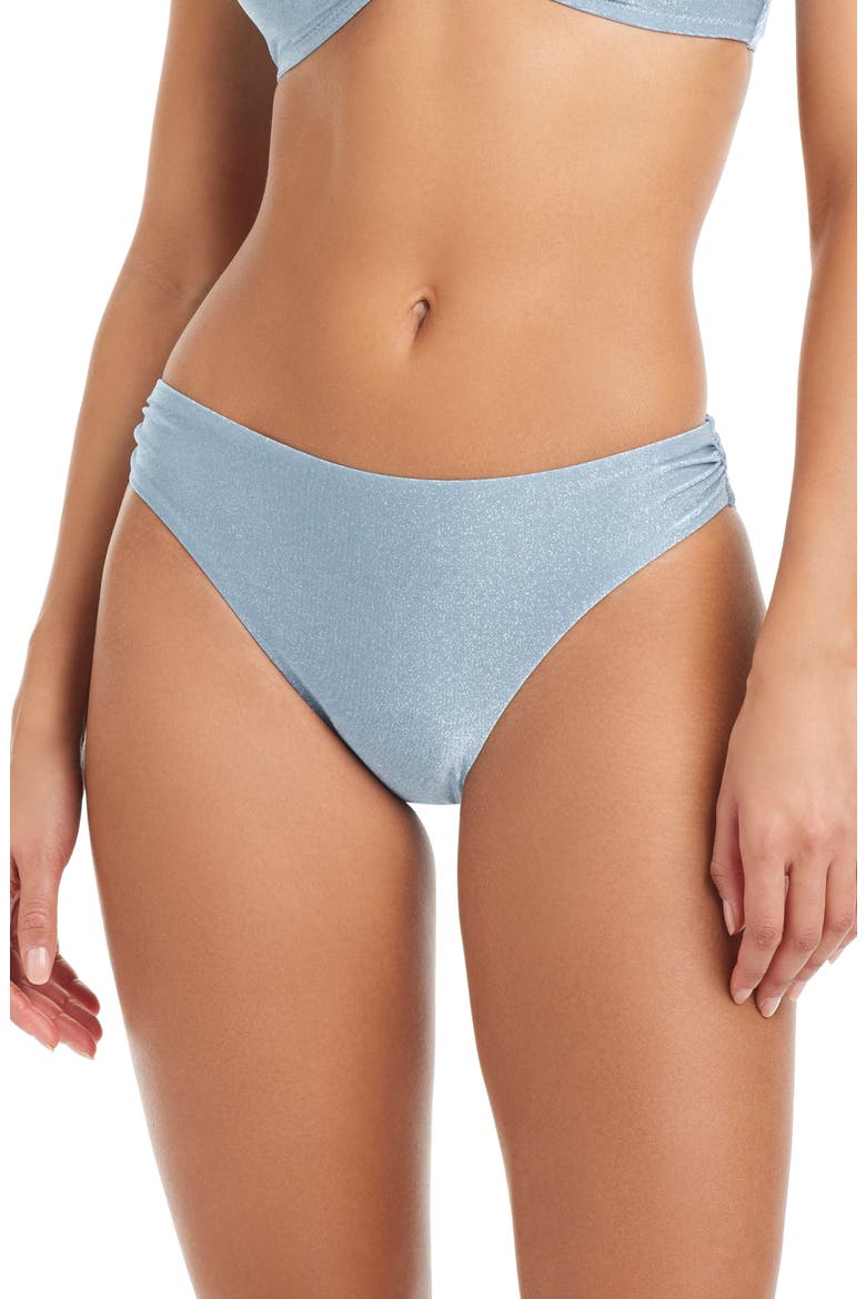 Shirred Hipster Bikini Bottoms, Main, color, YACHTY BLUE