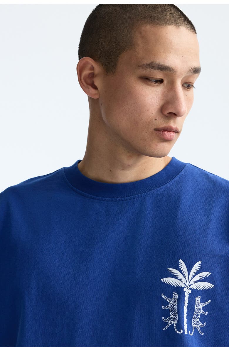 H&M Relaxed Fit Printed Cotton T-shirt, Alternate, color, Blue/Hotel Imaginaire