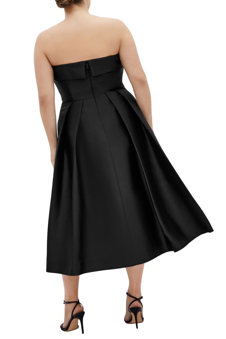 Tiffany Strapless Fit & Flare Dress, Alternate, color, BLACK
