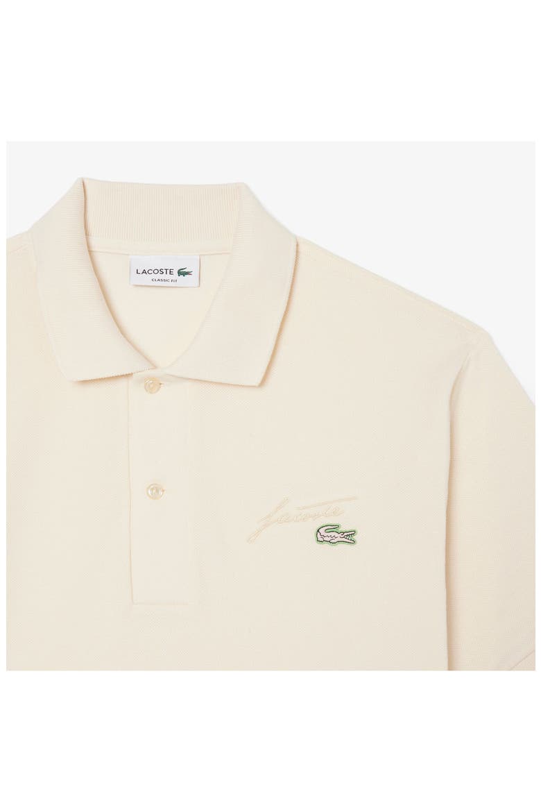 Classic Fit Embroidery Detail Cotton Piqué Polo, Alternate, color, CREAM
