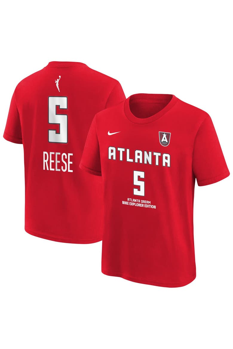 Youth Nike Angel Reese Red Atlanta Dream Player Name & Number T-Shirt, Main, color, Red