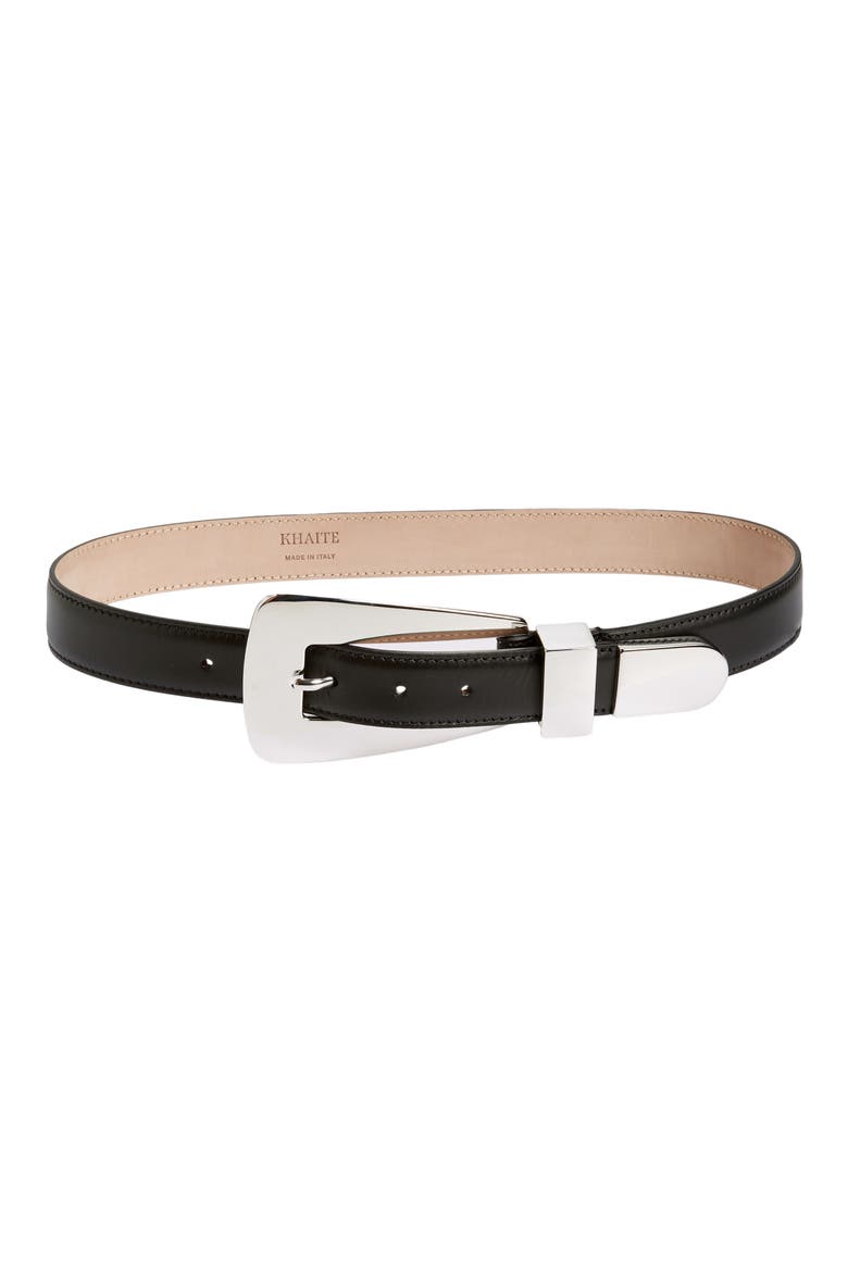 Lucca Leather Belt, Main, color, BLACK