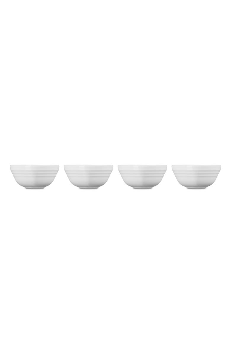 Le Creuset Set of 4 Stoneware Mini Heart Pinch Bowls, Alternate, color, White