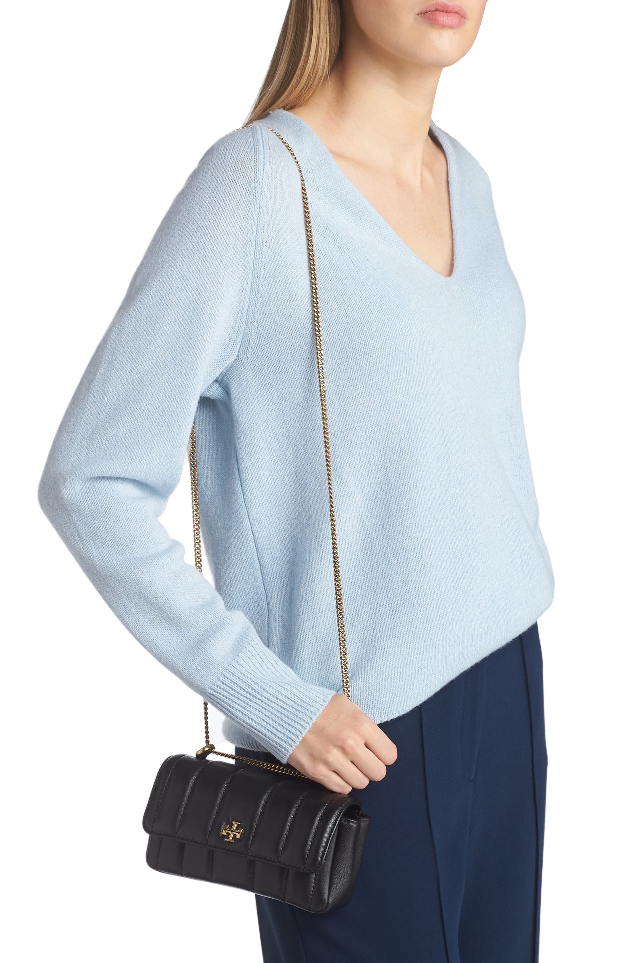 Tory Burch Mini Kira Flap Convertible Quilted Leather Shoulder Bag, Alternate, color, 