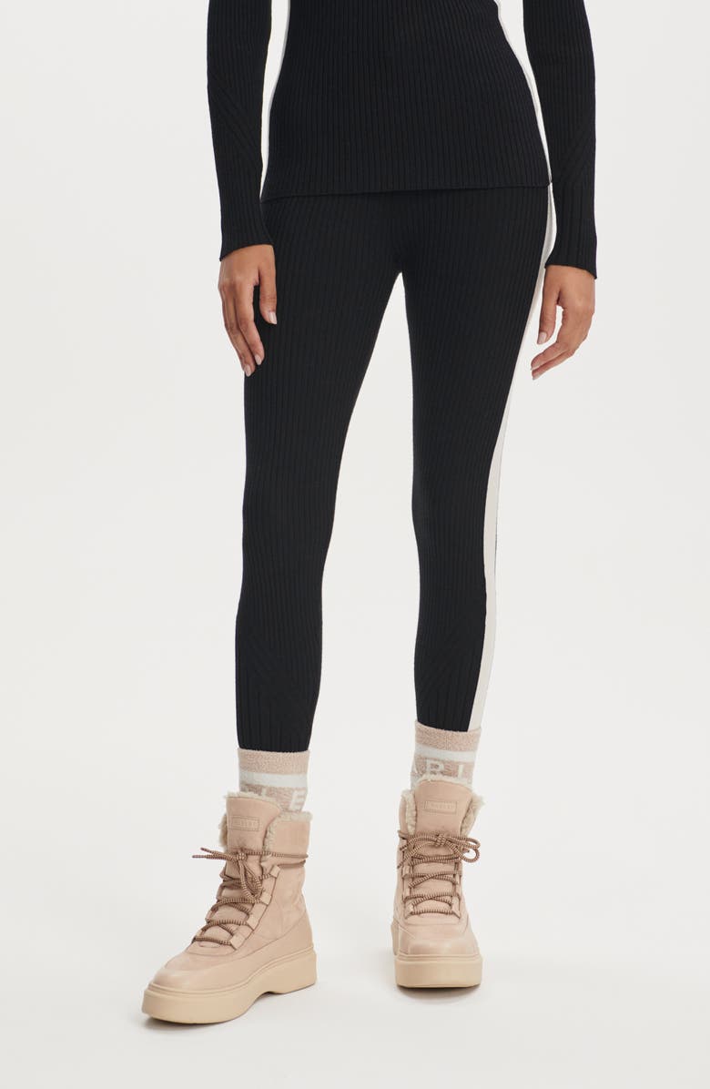 Varley Aiden Rib Knit Leggings, Main, color, Black