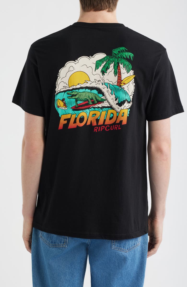 Rip Curl Desti Animals Cotton Graphic T-Shirt, Alternate, color, Black Florida