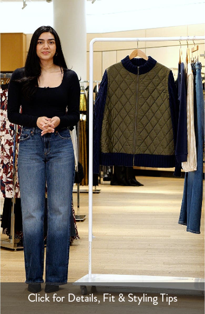 Mixed Media Quilted Sweater Jacket, sales video thumbnail