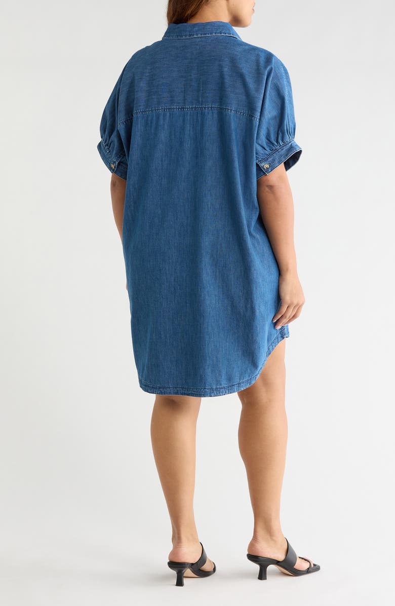 Treasure & Bond Chambray Polo Shift Dress, Alternate, color, Medium Wash