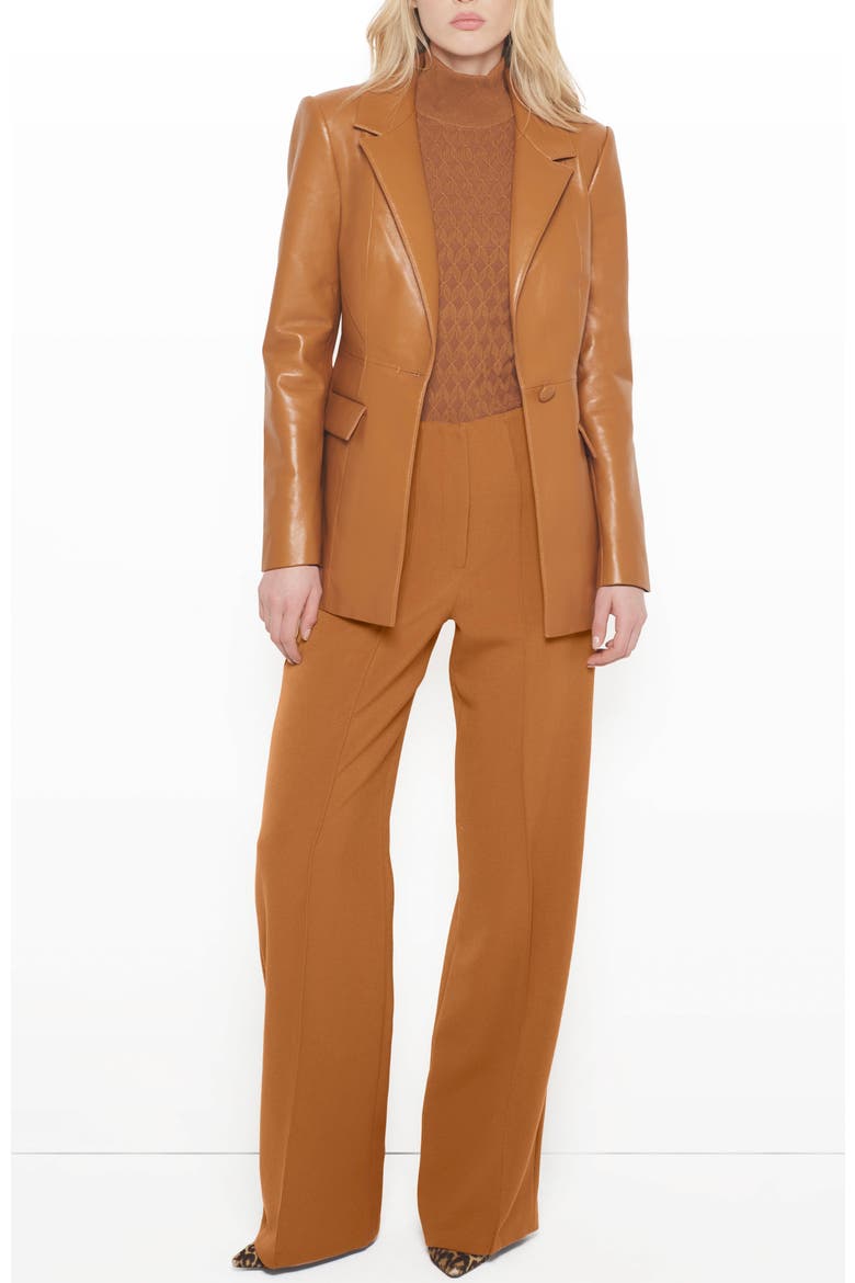 Finn Recycled Leather Blazer, Alternate, color, Vintage Luggage