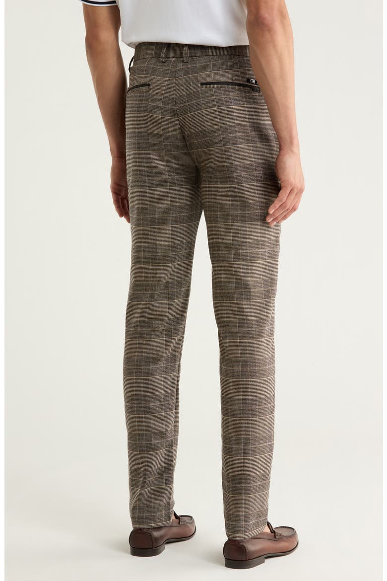 Plaid Straight Leg Trousers, Alternate, color, GREY