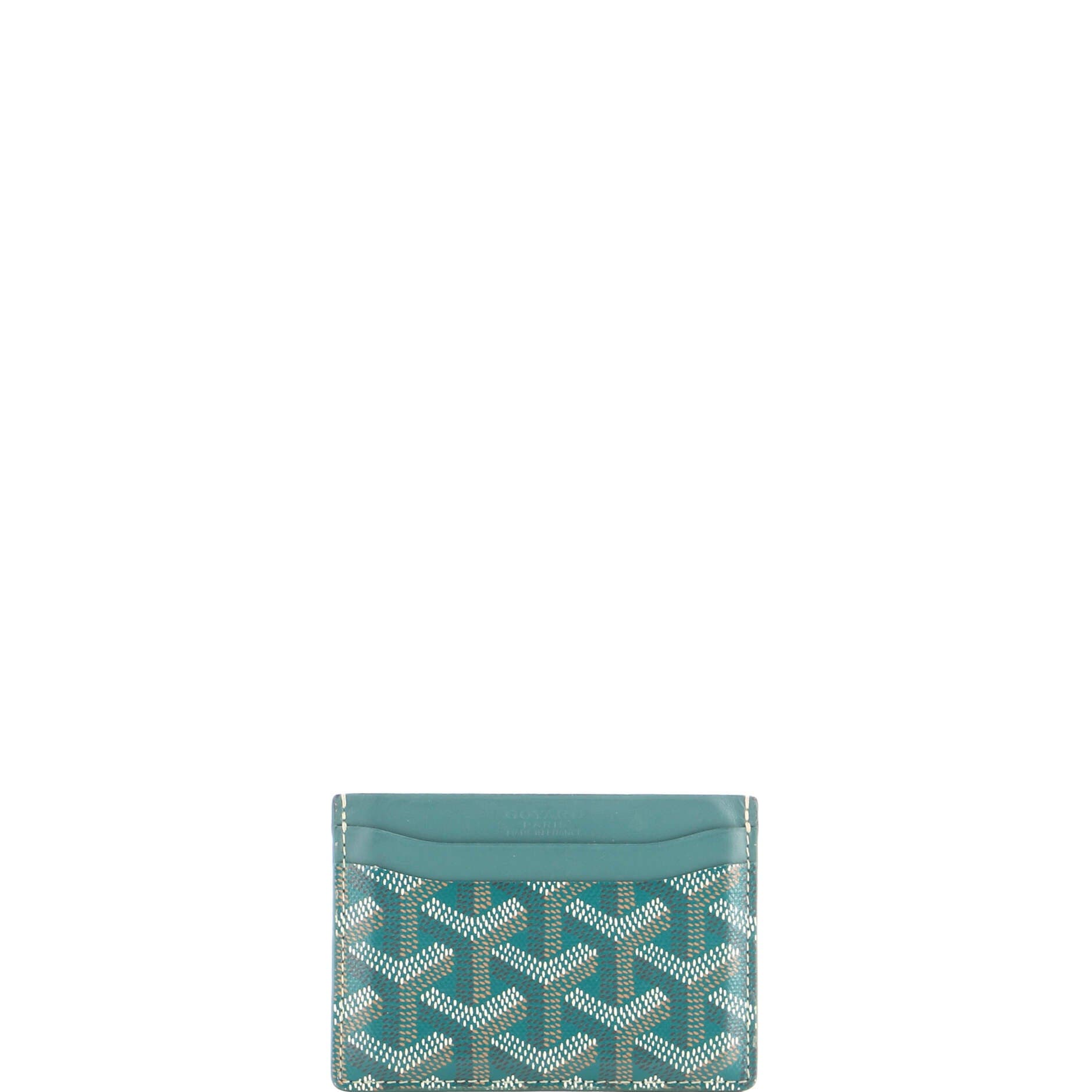 Saint Sulpice Card Holder Coated Canvas, Main, color, Green