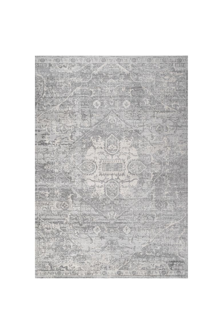 Modern Persian Vintage Medallion Area Rug, Main, color, Gray