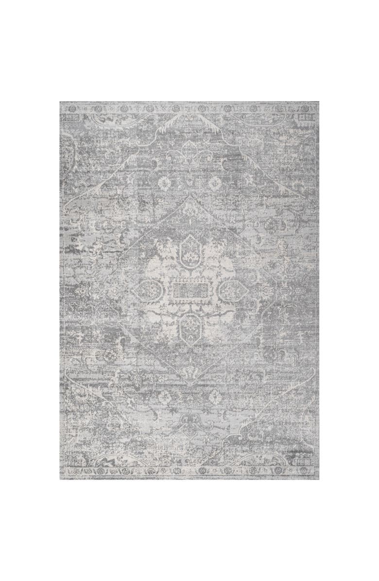 JONATHAN Y Modern Persian Vintage Medallion Area Rug, Main, color, Gray