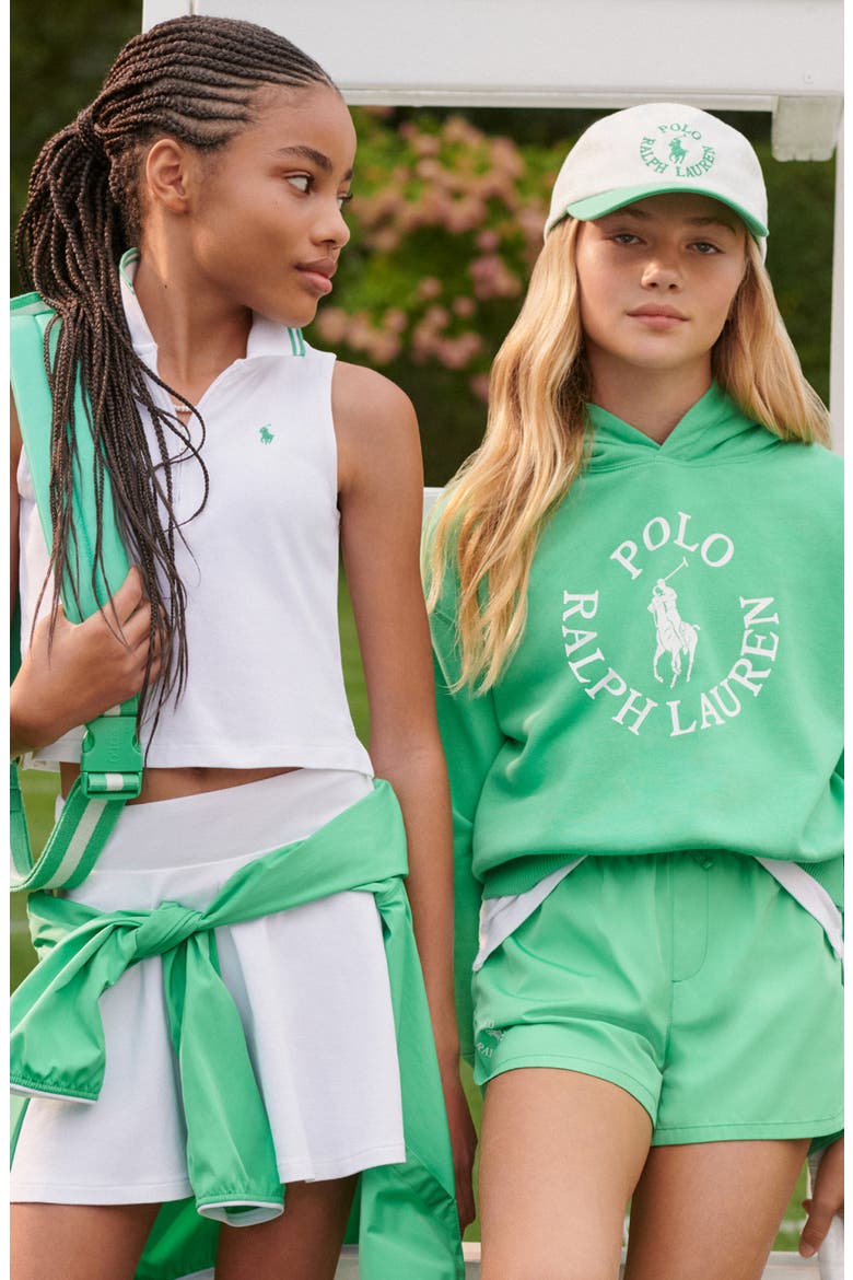Kid's Pleated Piqué Tennis Skort, Alternate, color, WHITE
