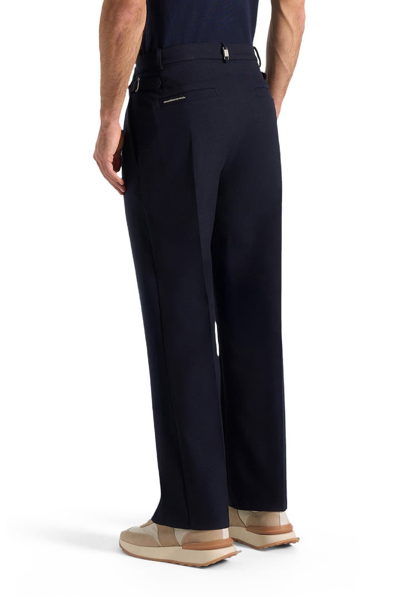 Pierre Relaxed Fit Pleated Tailored Trousers, Alternate, color, Navy