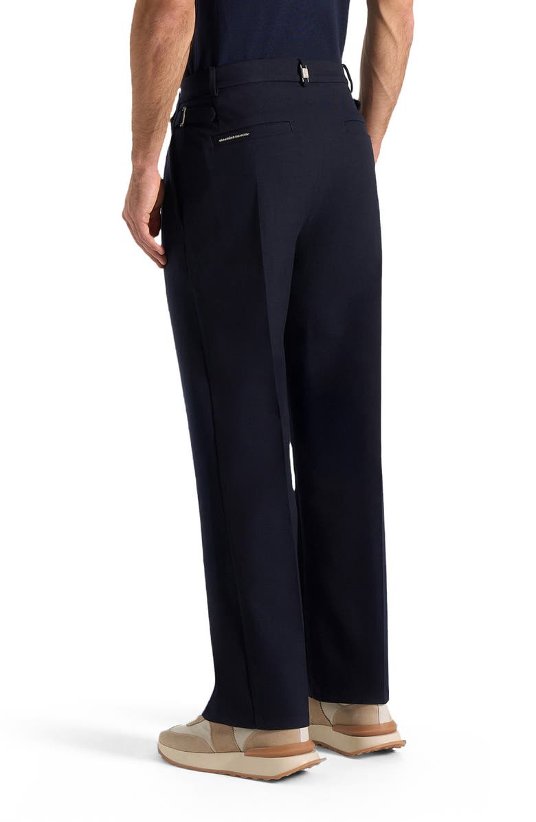 Manière De Voir Pierre Relaxed Fit Pleated Tailored Trousers, Alternate, color, Navy