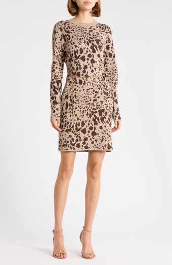 Long Sleeve Jacquard Minidress