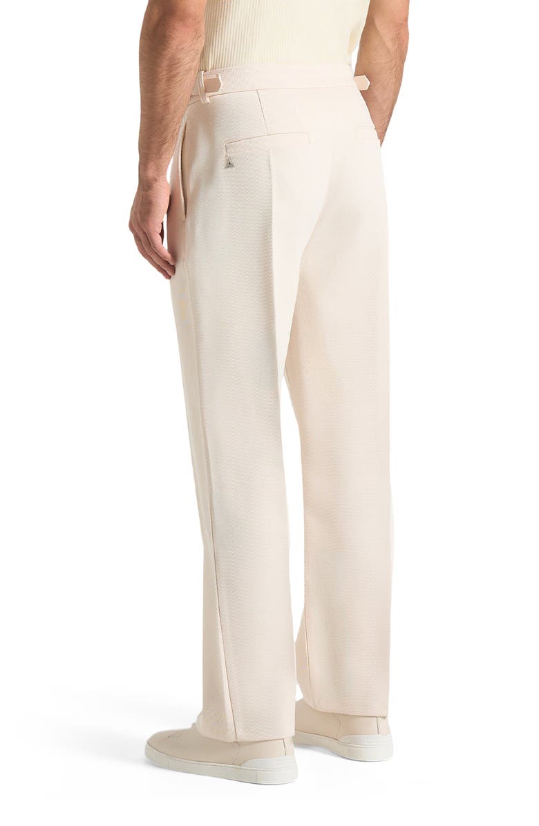 Manière De Voir Dorian Relaxed Fit Twill Pleated Tailored Trousers, Alternate, color, Cream