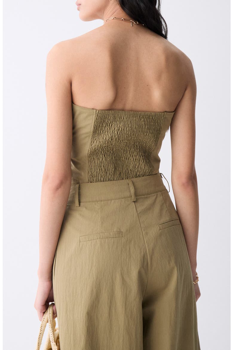 Louna Strapless Crop Top, Alternate, color, ARMY