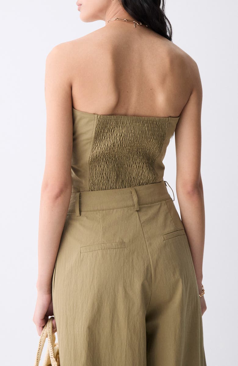 DELUC Louna Strapless Crop Top, Alternate, color, Army