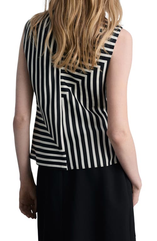 Shop Mango Dunia Stripe Top In Black