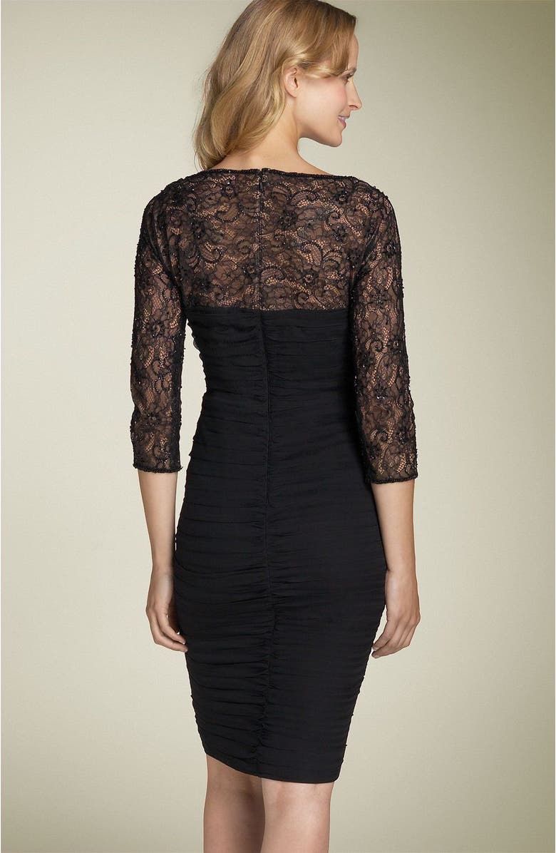 Tadashi Shoji Tadashi Lace Sleeve Chiffon Dress, Alternate, color,