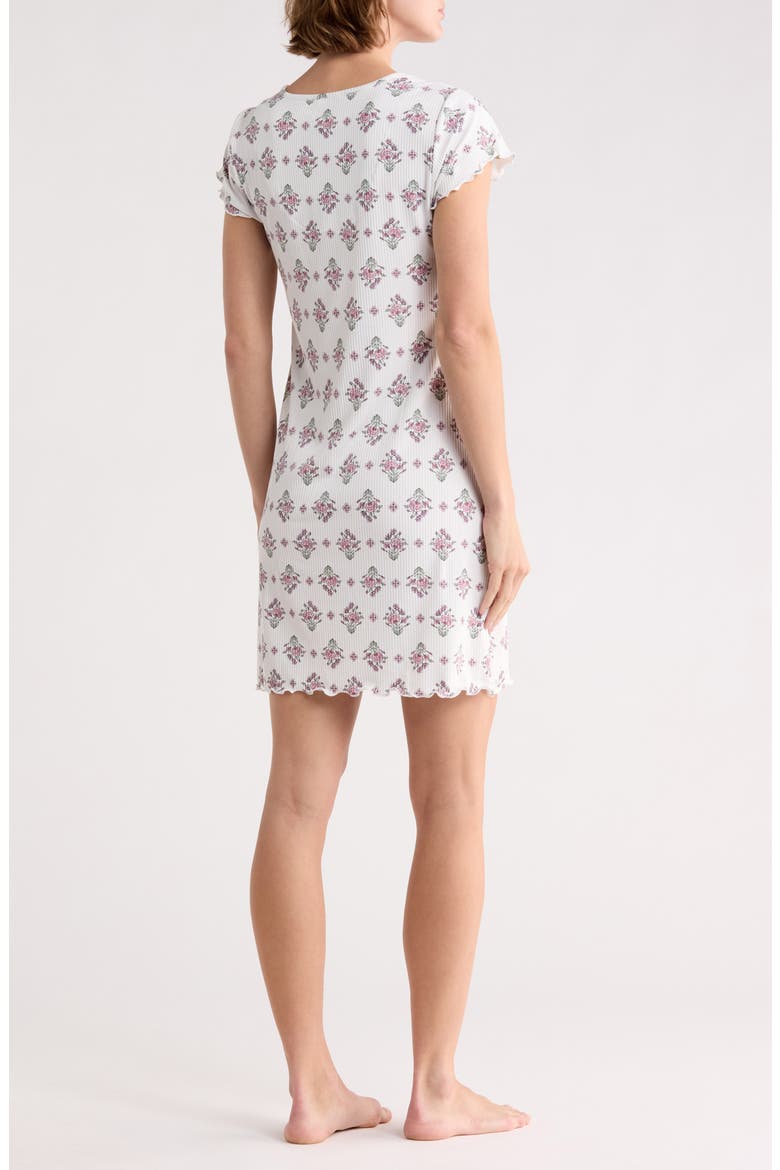 Print Rib Nightgown, Alternate, color, PINK FOULARD