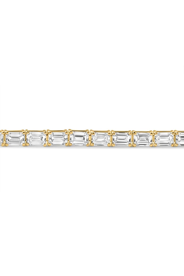 12Ct Emerald Cut Diamond East West Tennis Bracelet 14k Gold Lab Grown, Alternate, color, 14k Yellow Gold