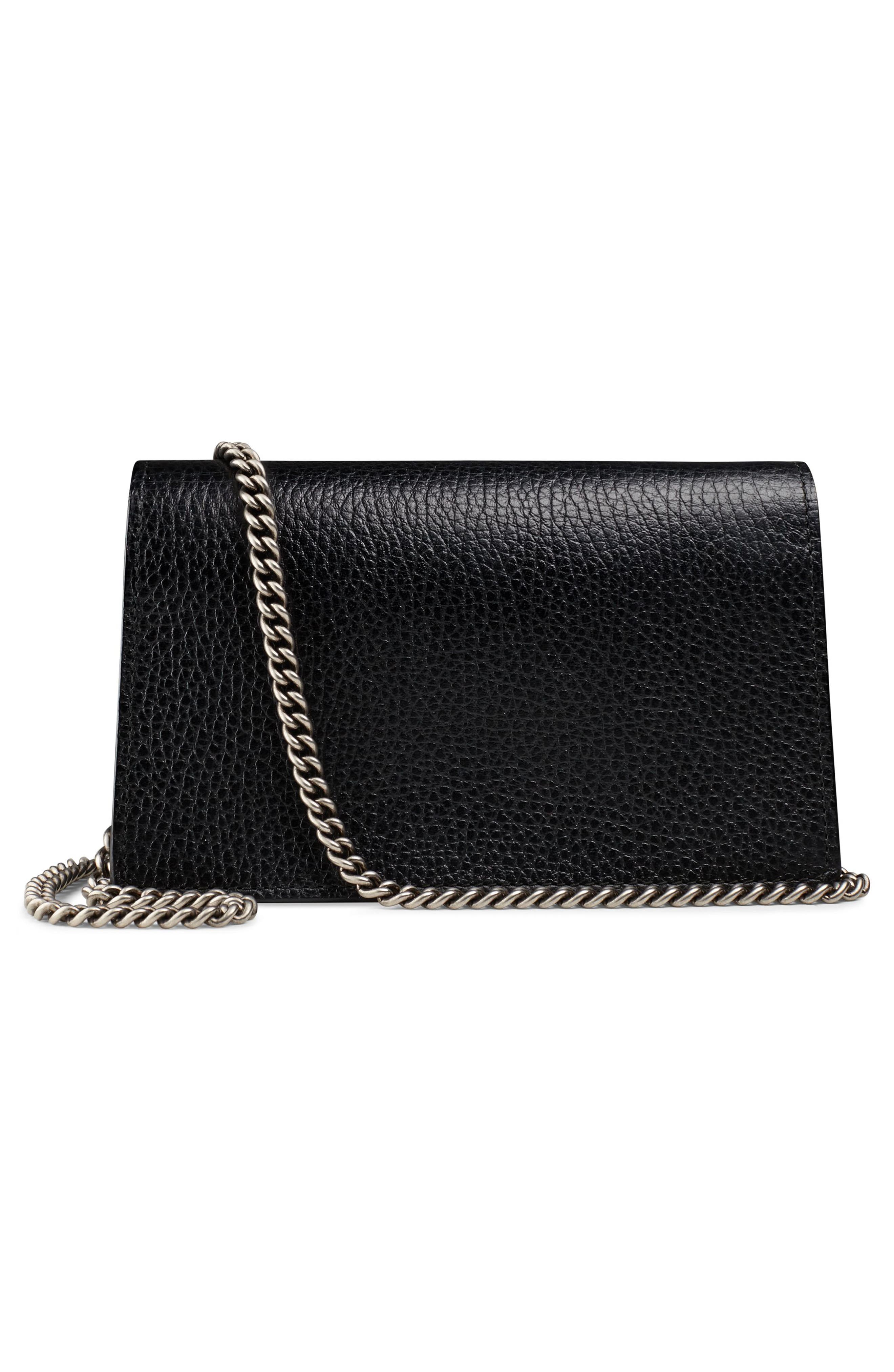Gucci Super Mini Leather Shoulder Bag, Alternate, color, 