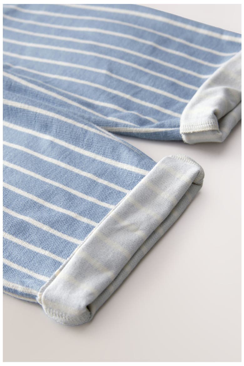 Kids' Stripe Cuffed Cotton Drawstring Pants, Alternate, color, BLUE