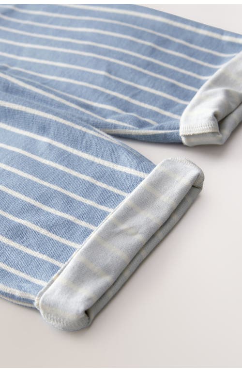 Next Kids' Stripe Cuffed Cotton Drawstring Pants In Blue