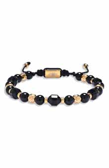 EYE CANDY LOS ANGELES Jackson Agate Beaded Slider Bracelet
