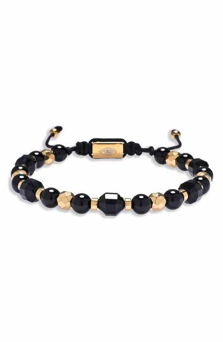 EYE CANDY LOS ANGELES Jackson Agate Beaded Slider Bracelet